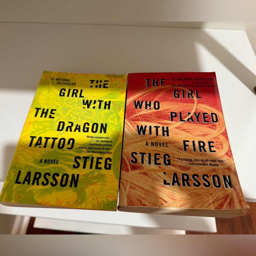 Stieg Larsson Books -Girl with the Dragon Tattoo & The Girl Who Played with Fire